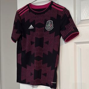 Adidas Kids Black and Pink MEXICO Soccer Jersey
